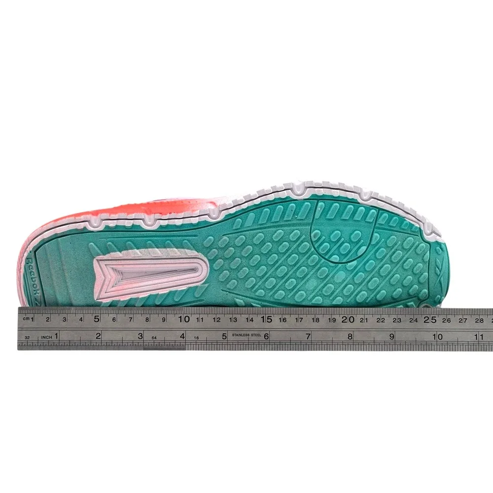 Reebok Youth Big Girls Rush Sneakers Size 7 Cherry Blossom Orange Aqua Lace Up